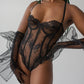Lace bodysuit lace one-piece Victoria's Secret VS plus size lingerie black lingerie fine lingerie eros eros et compagnie