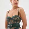 green lace bodysuit dentelle lingerie