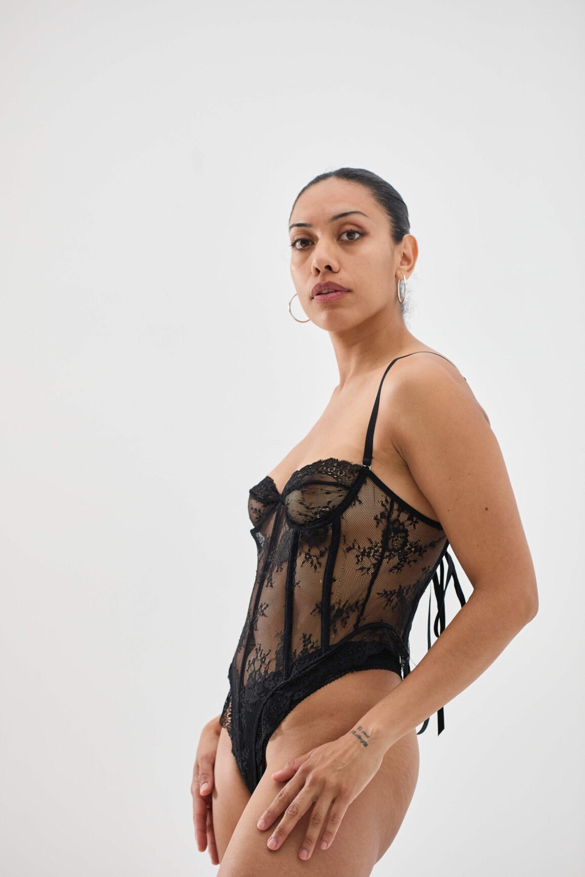 black lace bodysuit lingerie