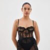 black mesh skirt lingerie