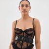 black leather belt lingerie